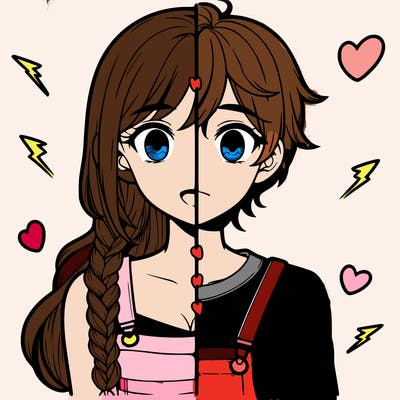 realistic girl boy split