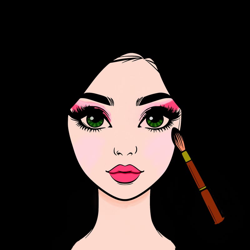 realistic person with makeup