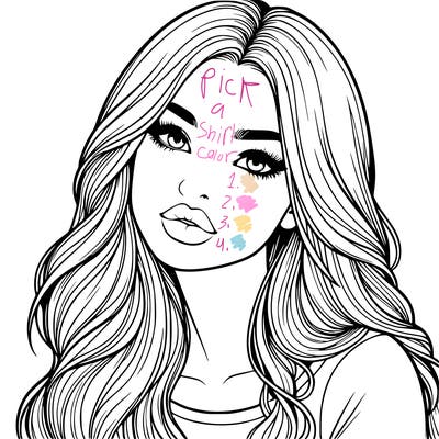 realistic girl with hair on her hair and lips