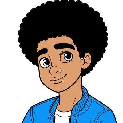 teen boy with afro