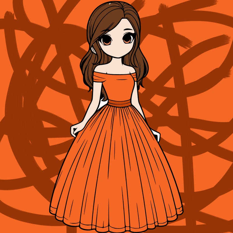 realistic girl in dress