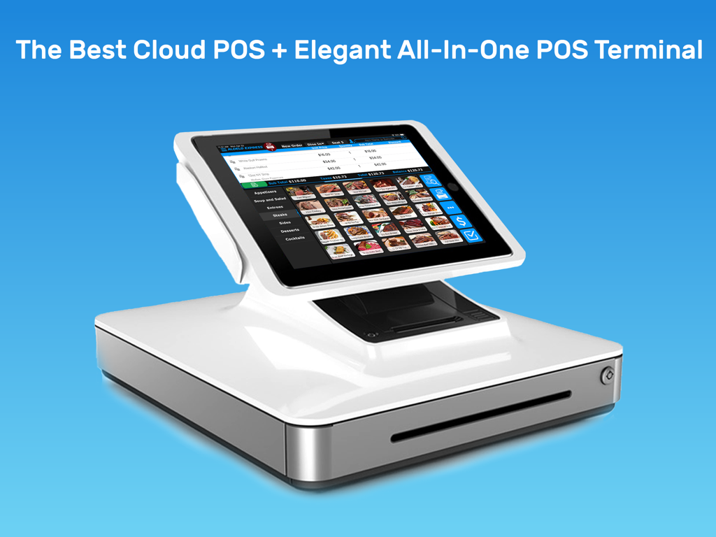 Terminal POS em nuvem tudo-em-um Aldelo Express com interface de iPad para restaurantes