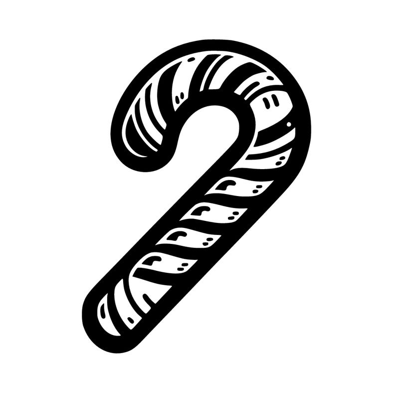 christmas candy cane silhouette