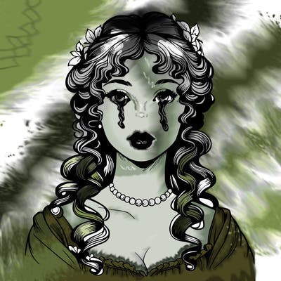 realistic regency era girl with lips