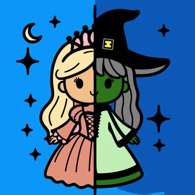 split princess and witch