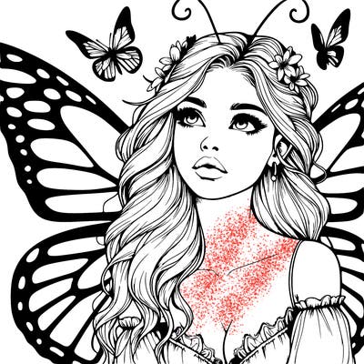 butterfly fairy realistic girl