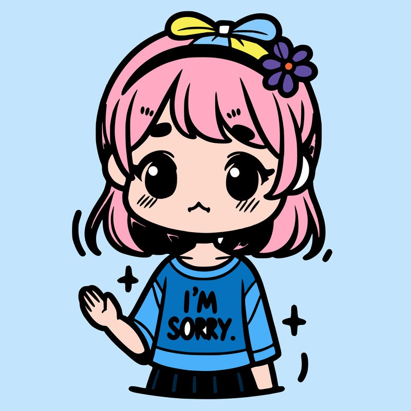 a girl saying i’m sorry