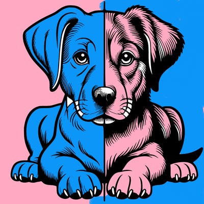 realistic dog split picture