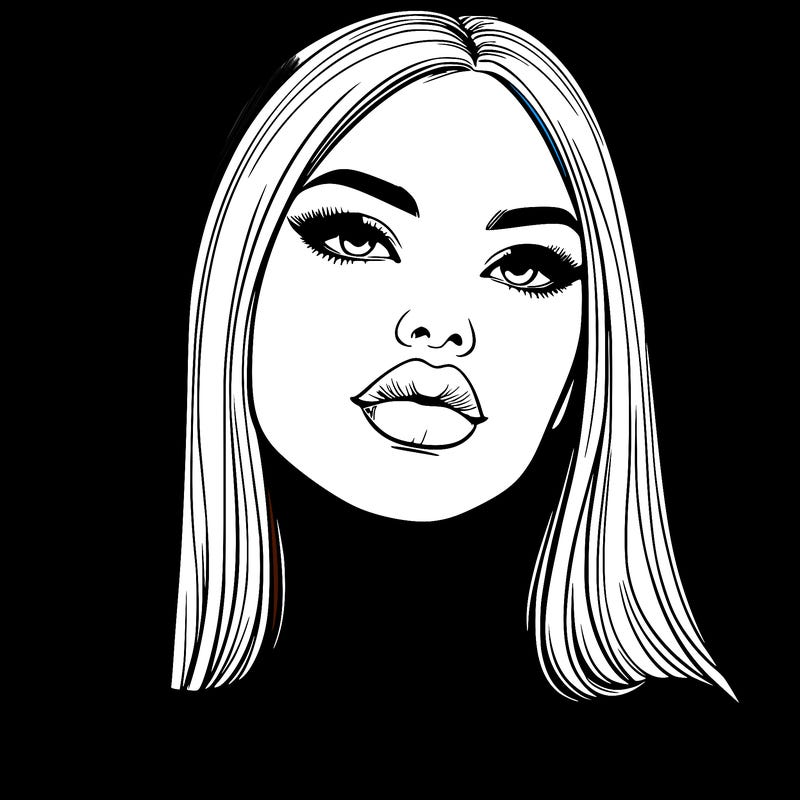 realistic woman with full lips