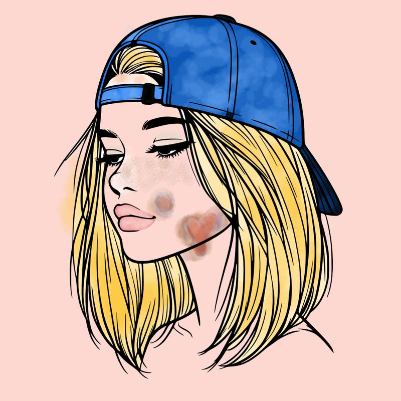 realistic  girl with a backwards hat