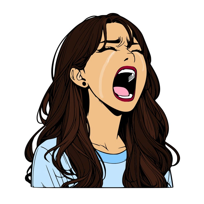 screaming realistic, girl