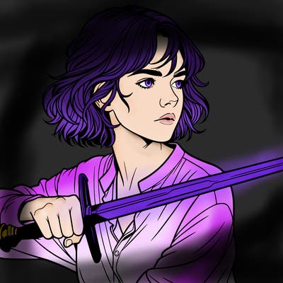 realistic girl with a sword