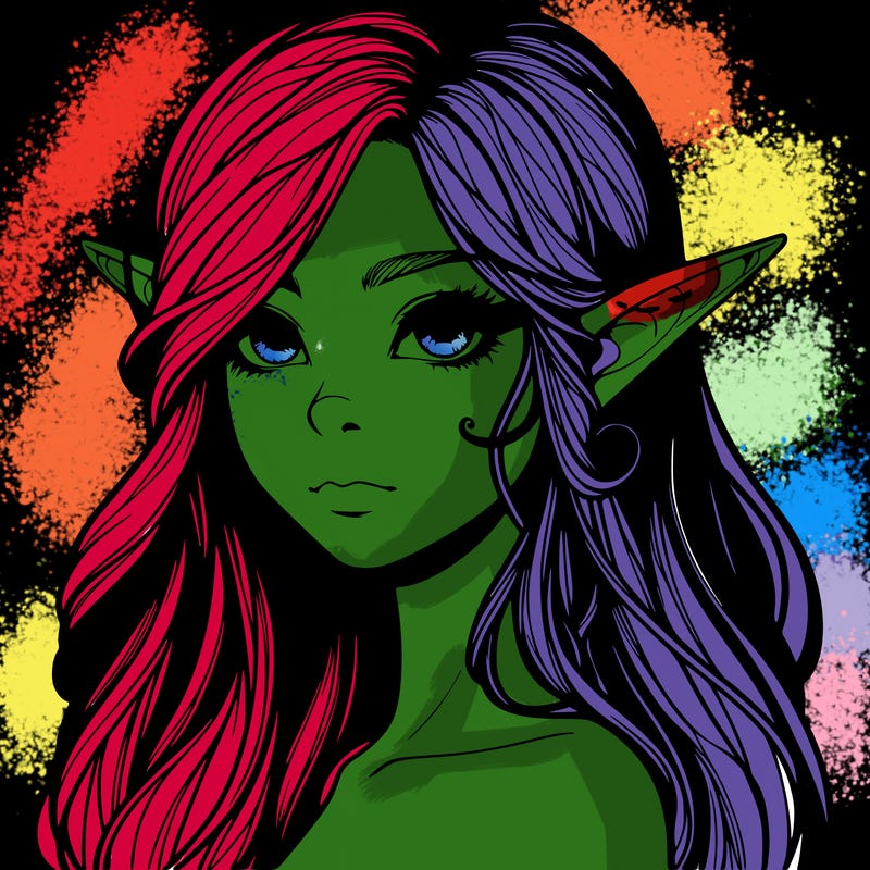 elf girl realistic dark fantasy