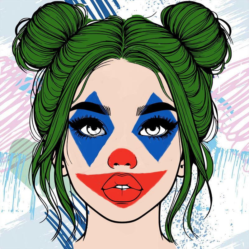 realistic girl with two buns on her hair and lips