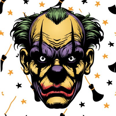 scary clown realistic face