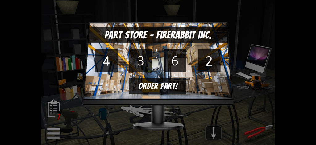 Fix My Car - Fix My Car gameplay showing the in-game part store interface to order vehicle components