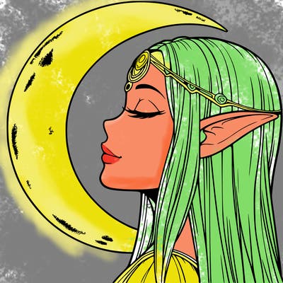 a realistic moon elf