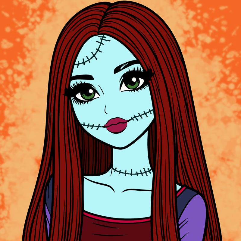realistic girl with straight and long hair