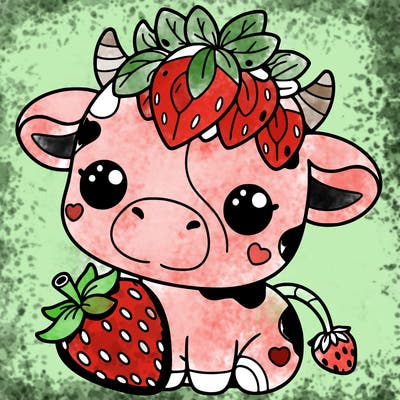 cute strawberry cow