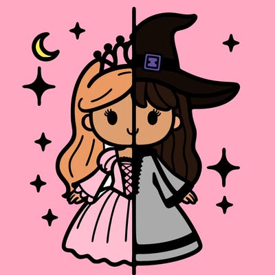 split princess and witch