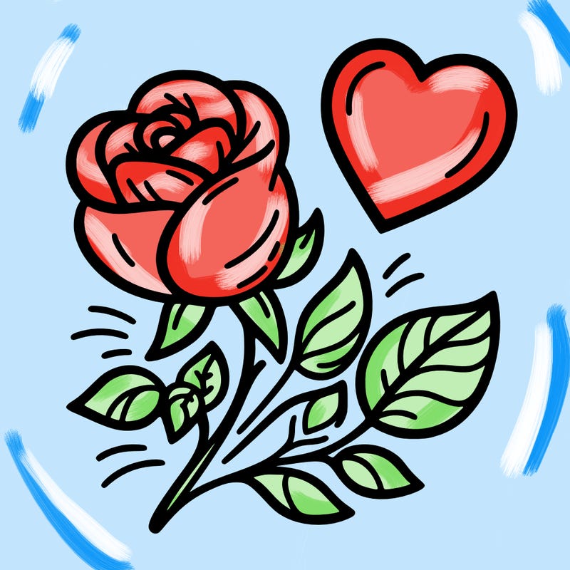 rose and heart