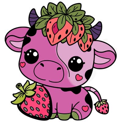 cute strawberry cow