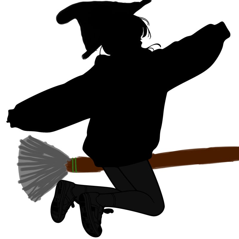 realistic girl jumping with a bun and oversized sweatshirt