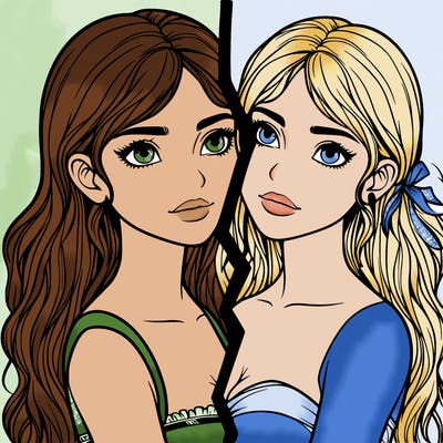 split realistic girl