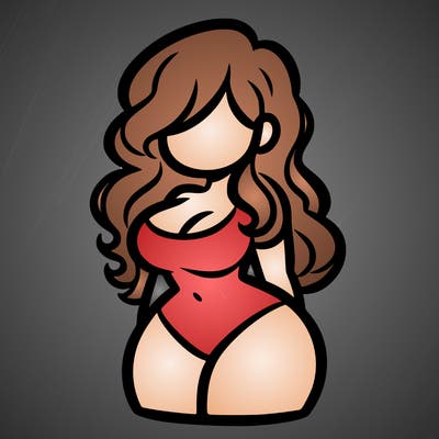 curvy woman with hair