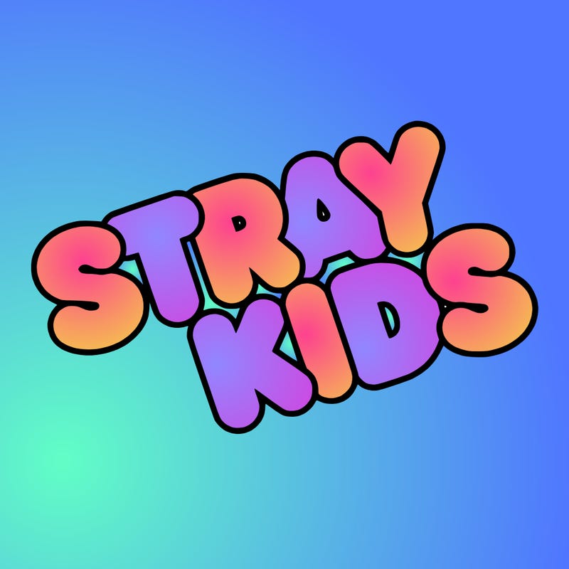 bubble letters saying stray kids