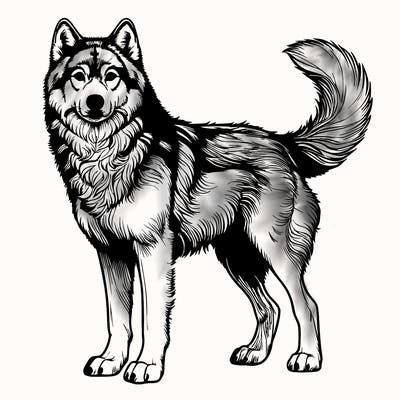 realistic wolf dog