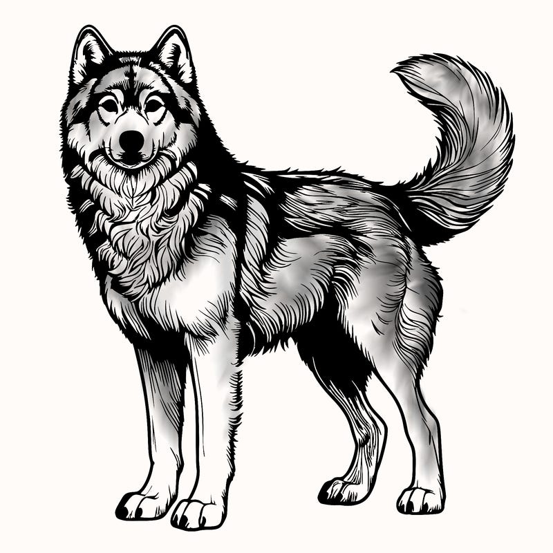 realistic wolf dog