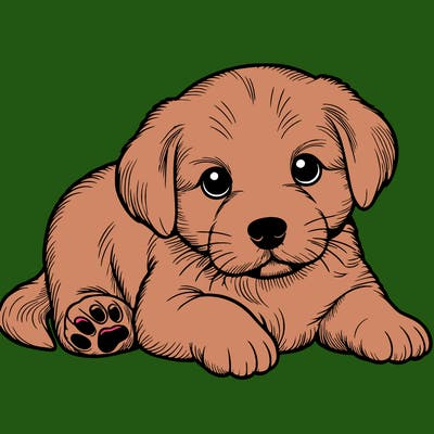 a cute realistic puppy