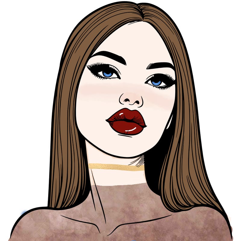 realistic woman with full lips