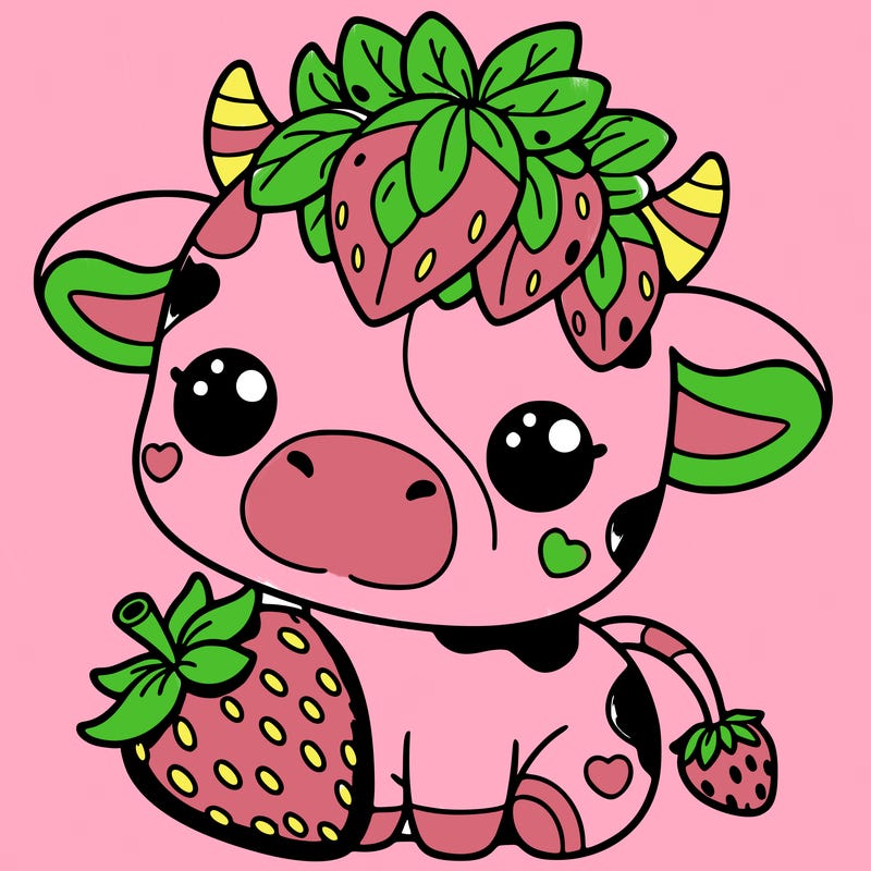 cute strawberry cow