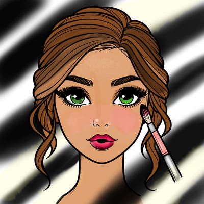 realistic person with makeup