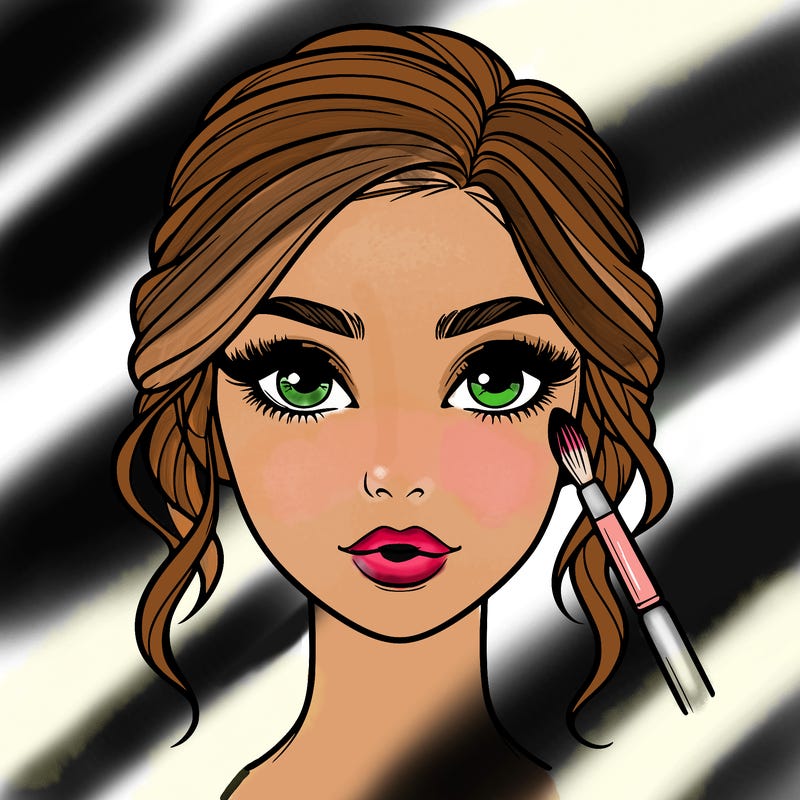 realistic person with makeup