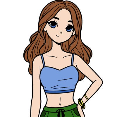 teen girl with crop top