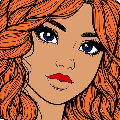 beautiful realistic girl close up to the camera with wavy hair,