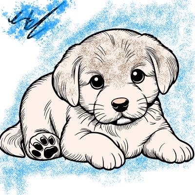 a cute realistic puppy