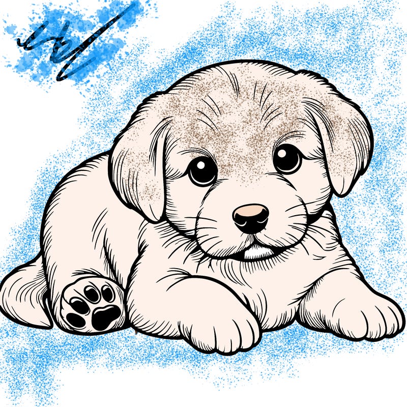 a cute realistic puppy