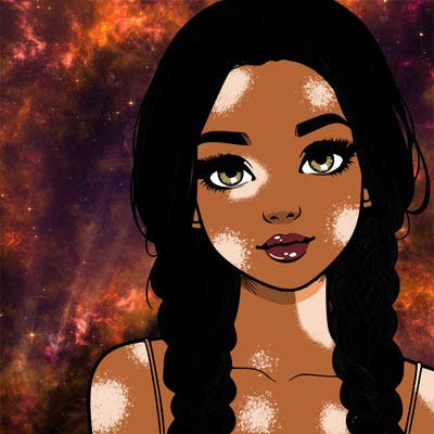 realistic girl with braids