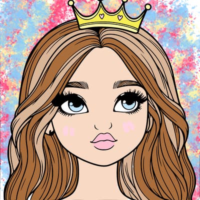 a realistic girl with a crown on
