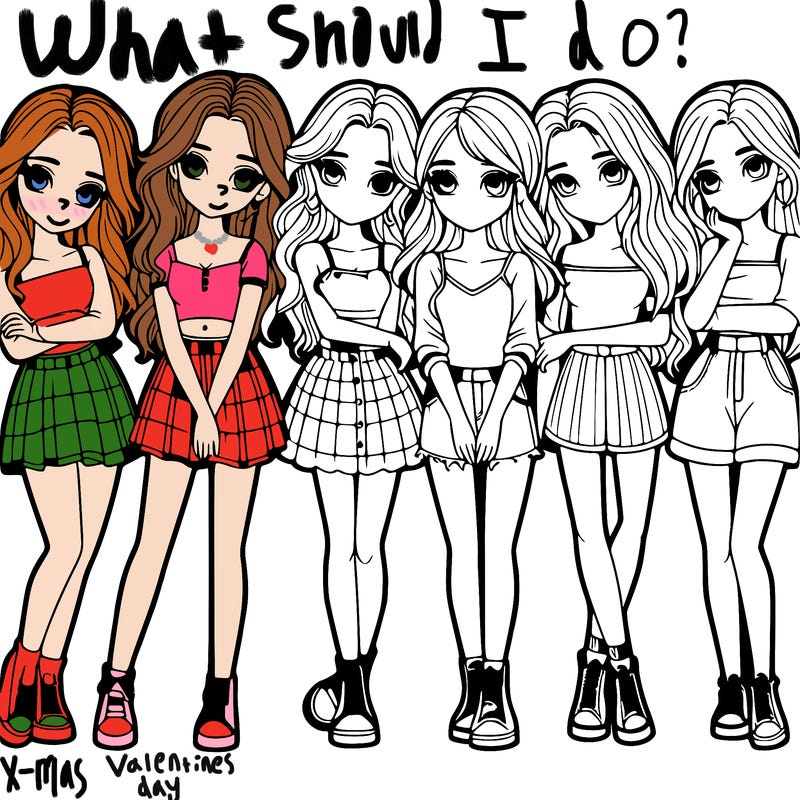 a group of girls realistic