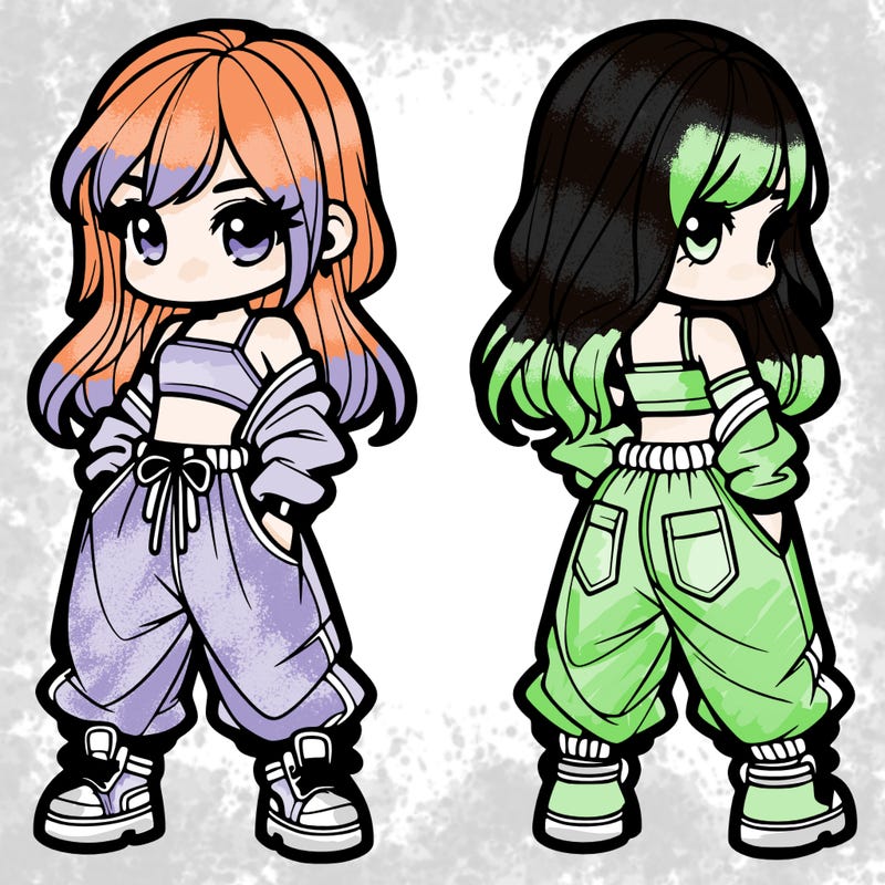 girl in crop top and baggy pants