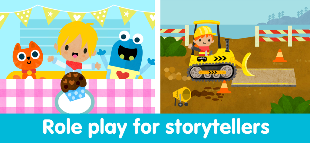 Car Game for Kids 2-5 - Una escena de juego de rol de vehículos de construcción para niños pequeños y preescolares