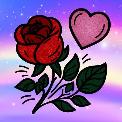 rose and heart