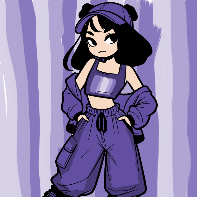 girl in crop top and baggy pants