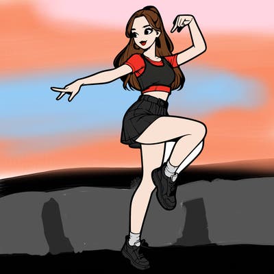 realistic girl dancing