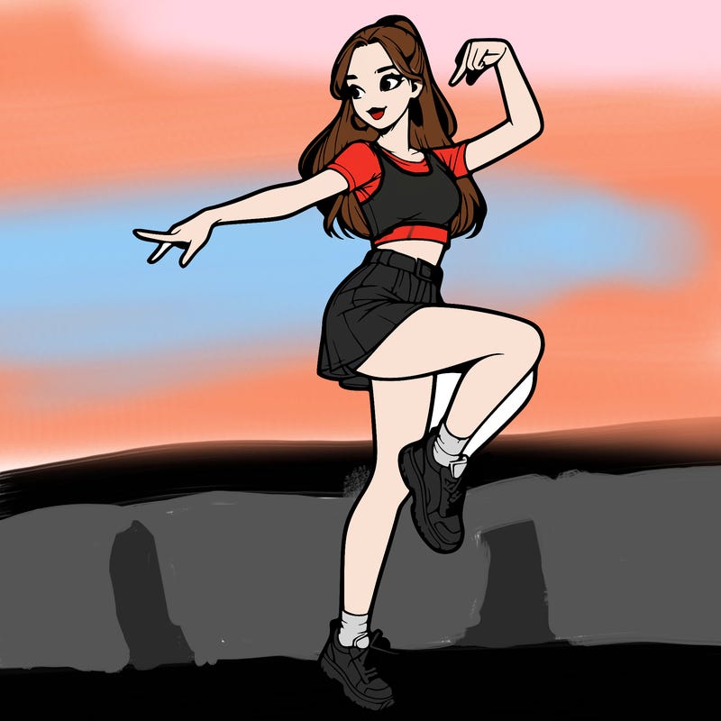 realistic girl dancing